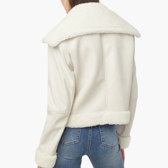 JustFab faux leather & sherpa aviator bonded jacket - Picture 3 of 5